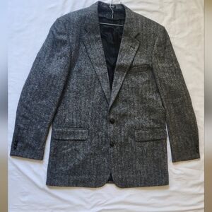 Jos A. Bank Men’s Gray Herringbone Wool Blazer Sport Coat 44 XL 50% Wool